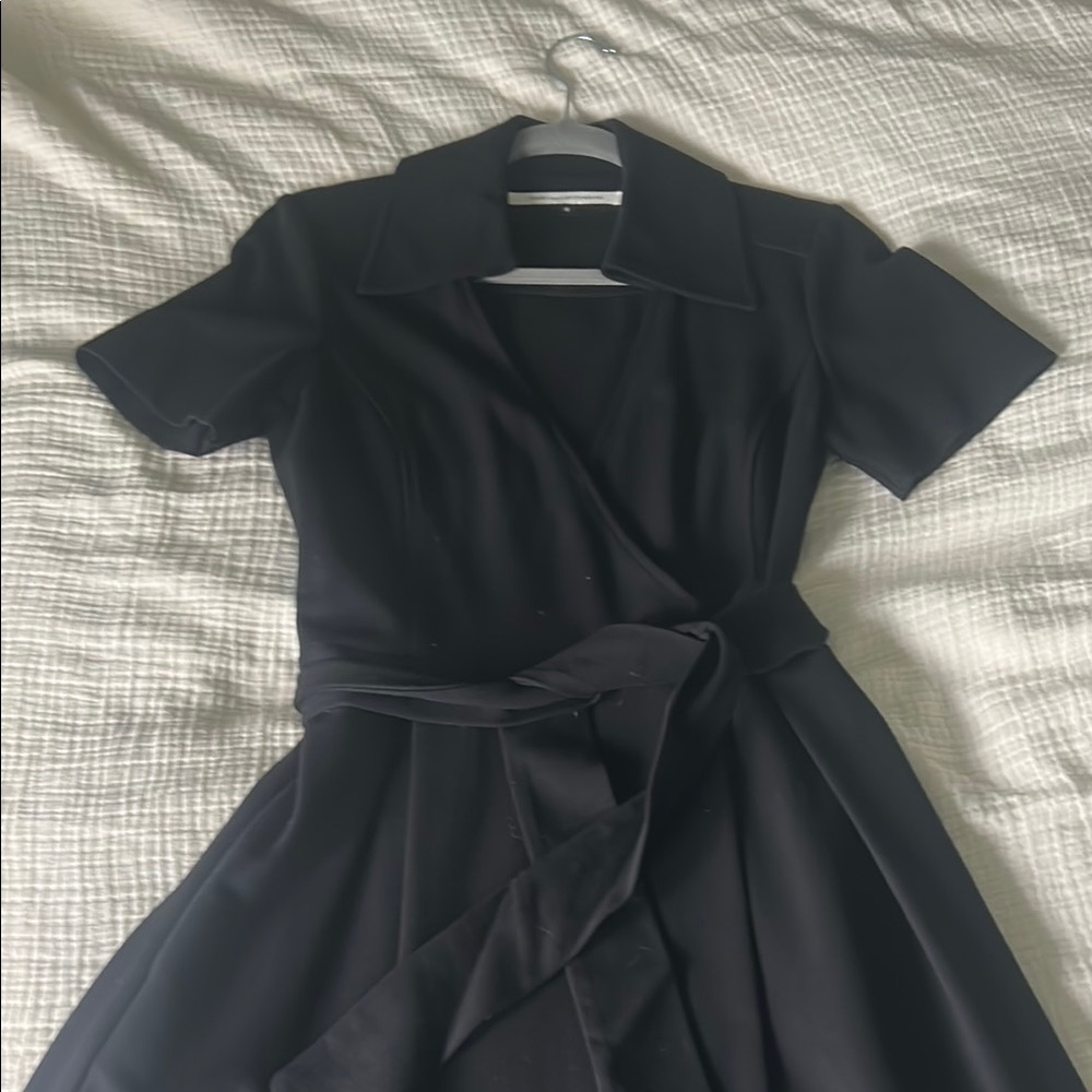 Diane Von Furstenberg Modern Black Wrap Dress
